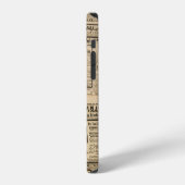 ビンテージな紙の背景: 古新聞 iPhoneケース (左側面)