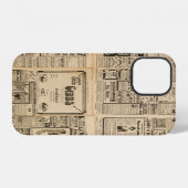 ビンテージな紙の背景: 古新聞 iPhoneケース (裏面横)