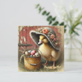 ビンテージな農家のイースターグリーティングカード（ウサギではなくて、かも） シーズンカード (スタンド正面)