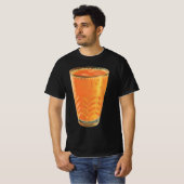 ビンテージな飲み物、オレンジジュースの朝食グラス Tシャツ (正面フル)