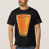 ビンテージな飲み物、オレンジジュースの朝食グラス Tシャツ (正面)