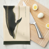 ビンテージのイルカ、海洋動物および哺乳類 キッチンタオル (四つ折り)