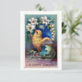 ビンテージのイースターイラスト - ヒヨコ 招待状 (スタンド正面)