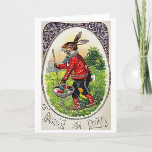 ビンテージのイースターウサギの卵のカード カード (正面)