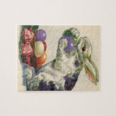 ビンテージのイースターバニーとイースターエッグのバスケット ジグソーパズル (横)