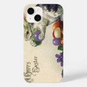 ビンテージのイースターバニーとイースターエッグのバスケット Case-Mate iPhoneケース (裏面)