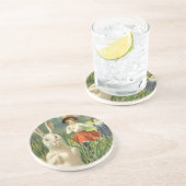 ビンテージのイースターバニーと子供たち ハッピイースター コースター (側面)