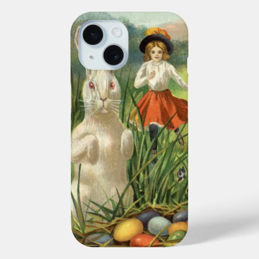 ビンテージのイースターバニーと子供たち ハッピーハンティデー Case-Mate iPhoneケース (裏面)