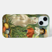 ビンテージのイースターバニーと子供たち ハッピーハンティデー Case-Mate iPhoneケース (裏面 (横))