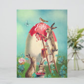 ビンテージのイースターバニーと巨大な卵 シーズンカード (スタンド正面)