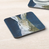 ビンテージのイースターバニー、かわいい白ウサギ コースター (左側)