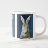 ビンテージのイースターバニー、かわいい白ウサギ ジャンボコーヒーマグカップ (右)