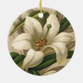 ビンテージのイースターリリー、ヴィクトリア時代の花が咲き誇る セラミックオーナメント (裏面)