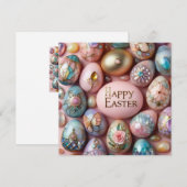 ビンテージのイースター ～ イースターのご挨拶 ～ イースターエッグ ～ シーズンカード (正面/裏面)