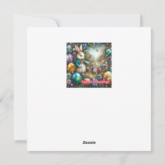 ビンテージのイースター ～イースターの挨拶～ ウサギ～ シーズンカード (裏面)