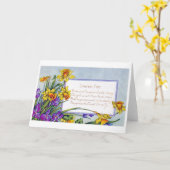 ビンテージのイースター ナルコッサス 花 カード (黄色い花)