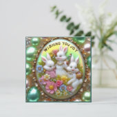 ビンテージのイースター ～ 喜びを願って ～ ウサギ ～ シーズンカード (スタンド正面)