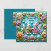 ビンテージのイースター ～平和を願って～ ウサギたち～ シーズンカード (正面/裏面)