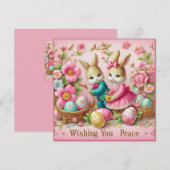 ビンテージのイースター ~平和を願って~ ウサギたち~ シーズンカード (正面/裏面)