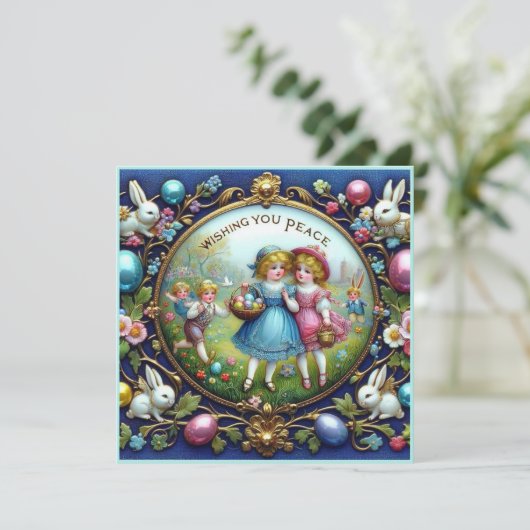 ビンテージのイースター ～平和を願って～ 子どもたち～ シーズンカード (スタンド正面)