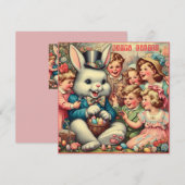 ビンテージのイースター ~HAPPY EASTER~ ウサギ~ シーズンカード (正面/裏面)