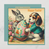ビンテージのイースター ~HAPPY EASTER~ ビーグル~ シーズンカード (正面/裏面)