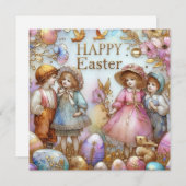 ビンテージのイースター ～HAPPY EASTER～ 愛らしい子供たち～ シーズンカード (正面/裏面)