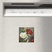 ビンテージのガーデンローズをガラス製の花瓶に マグネット (インサイチュ (食洗機))