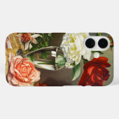 ビンテージのガーデンローズをガラス製の花瓶に Case-Mate iPhoneケース (裏面 (横))