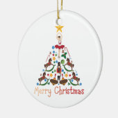 ビンテージのクリスマスのロッキング馬 セラミックオーナメント (左)