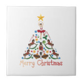 ビンテージのクリスマスのロッキング馬 タイル (正面)