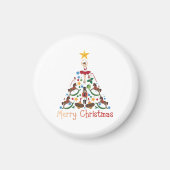 ビンテージのクリスマスのロッキング馬 マグネット (正面)