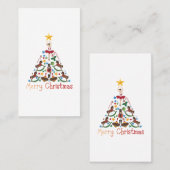 ビンテージのクリスマスのロッキング馬 名刺 (正面/裏面)