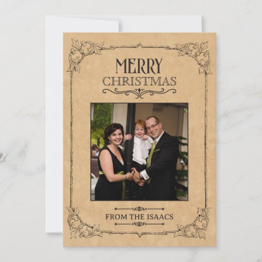 ビンテージのクリスマスフォト シーズンカード (正面)