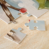 ビンテージのクリスマス　ホリーに囲まれたハリネズミ ジグソーパズル (側面)