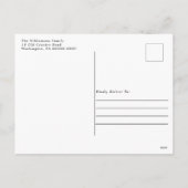 ビンテージのターコイズトラックにリースを飾って メリークリスマス ホー シーズンポストカード (裏面)