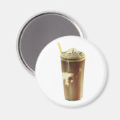 ビンテージのデザート、チョコレートシェイクとホイップクリーム マグネット (正面/裏面)