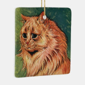 ビンテージのペット動物、長毛のオレンジ色の猫 セラミックオーナメント (右)