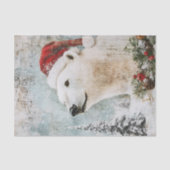 ビンテージのポーラーベア クリスマス ウィンター エイジド デコパージュ 薄葉紙 (正面)