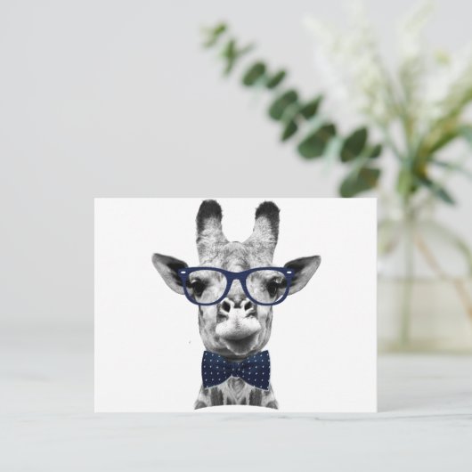 ビンテージのユーモアあふれるキリン ポストカード (スタンド正面)