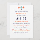 ビンテージのヨットが目的地のビーチに到着するのを待っててね セーブザデート (裏面)