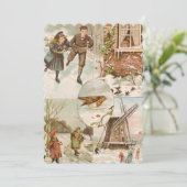 ビンテージのヨーロッパクリスマスカード (スタンド正面)