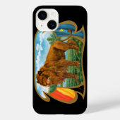 ビンテージのライオンラベルアート、ジャングルの王 Case-Mate iPhoneケース (裏面)