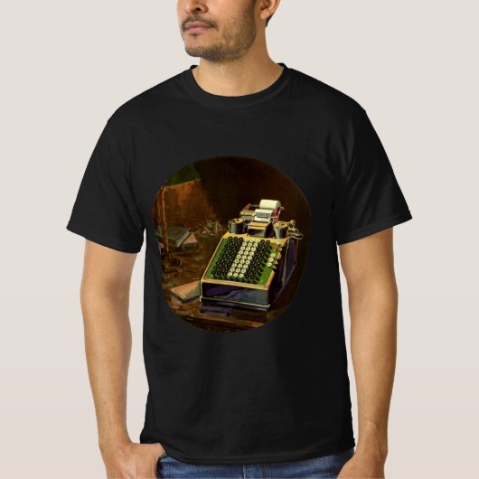 ビンテージのレジスター計算機 Tシャツ (正面)