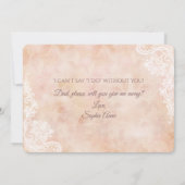 ビンテージのレースのバラの古い紙のあなたは私を贈ってくれますか 招待状 (裏面)