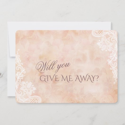 ビンテージのレースのバラの古い紙のあなたは私を贈ってくれますか 招待状 (正面)