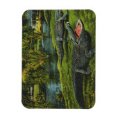 ビンテージのワニ、海洋生物爬虫類動物 マグネット (縦)