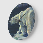 ビンテージの北極クマ、北極の海洋生物 ラージ壁時計 (傾斜)