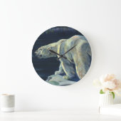 ビンテージの北極クマ、北極の海洋生物 ラージ壁時計 (ホーム)