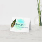 ビンテージの孔雀のウェディングシャワーのお礼 サンキューカード (正面)